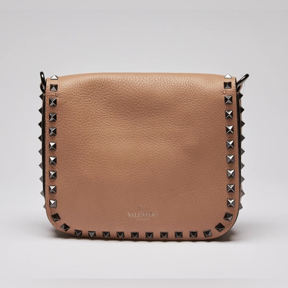 Valentino pink-tan flap rockstud bag - Picture 10 of 12